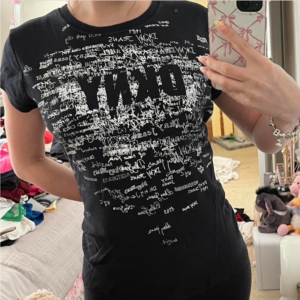 DKNY Women's Black Script Tee